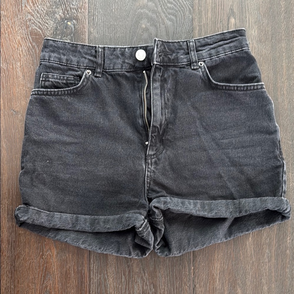 C.I. Castro Black Jean Shorts High-Waisted Distressed